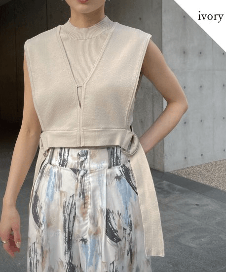 &g’aime Vest layered knit / 2piece ( 986-60026 )