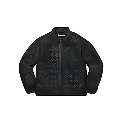 Supreme Studded Quilted Leather Jacket "Black"