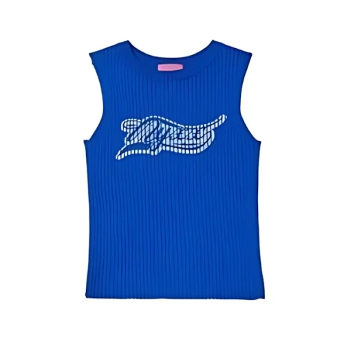 NYXX BOAT-NECK FITTED KNIT VEST BLUE