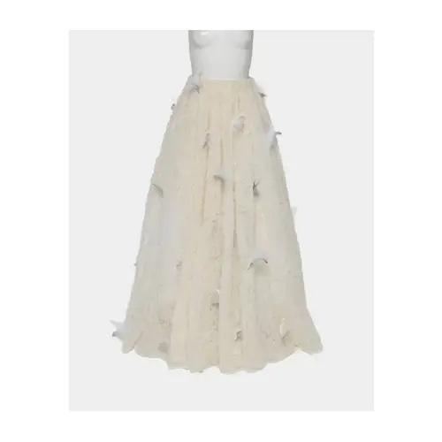 TANAKA DAISUKE fluffy feather long skirt