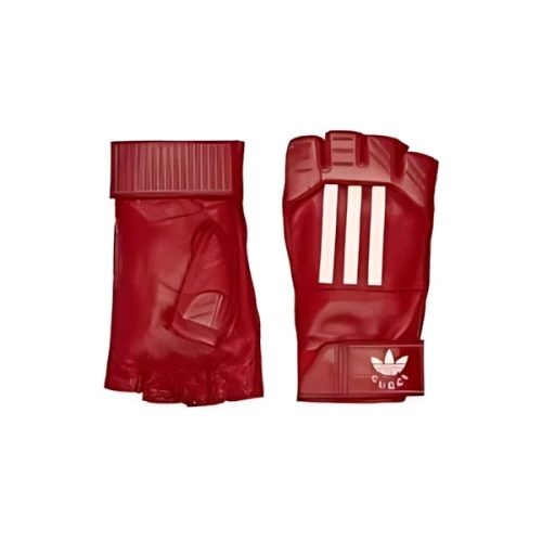 adidas × GUCCI Leather Gloves In Red