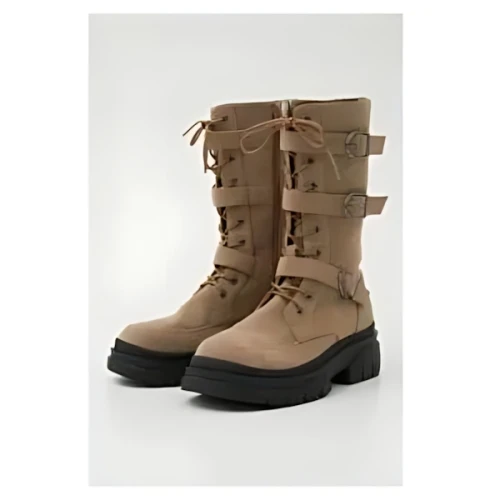 LAGUA GEM BELTED LACE UP ブーツ
