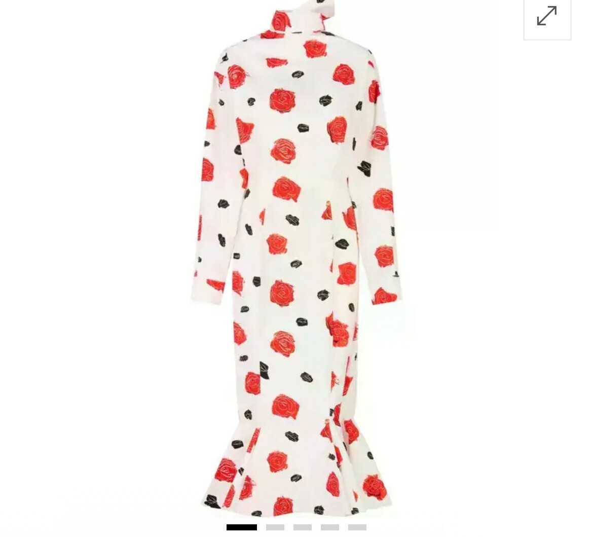 MARNI Rose-Print Midi Dress
