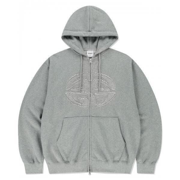 mahagrid ECLIPSE RAW CUT ZIP UP HOODIE