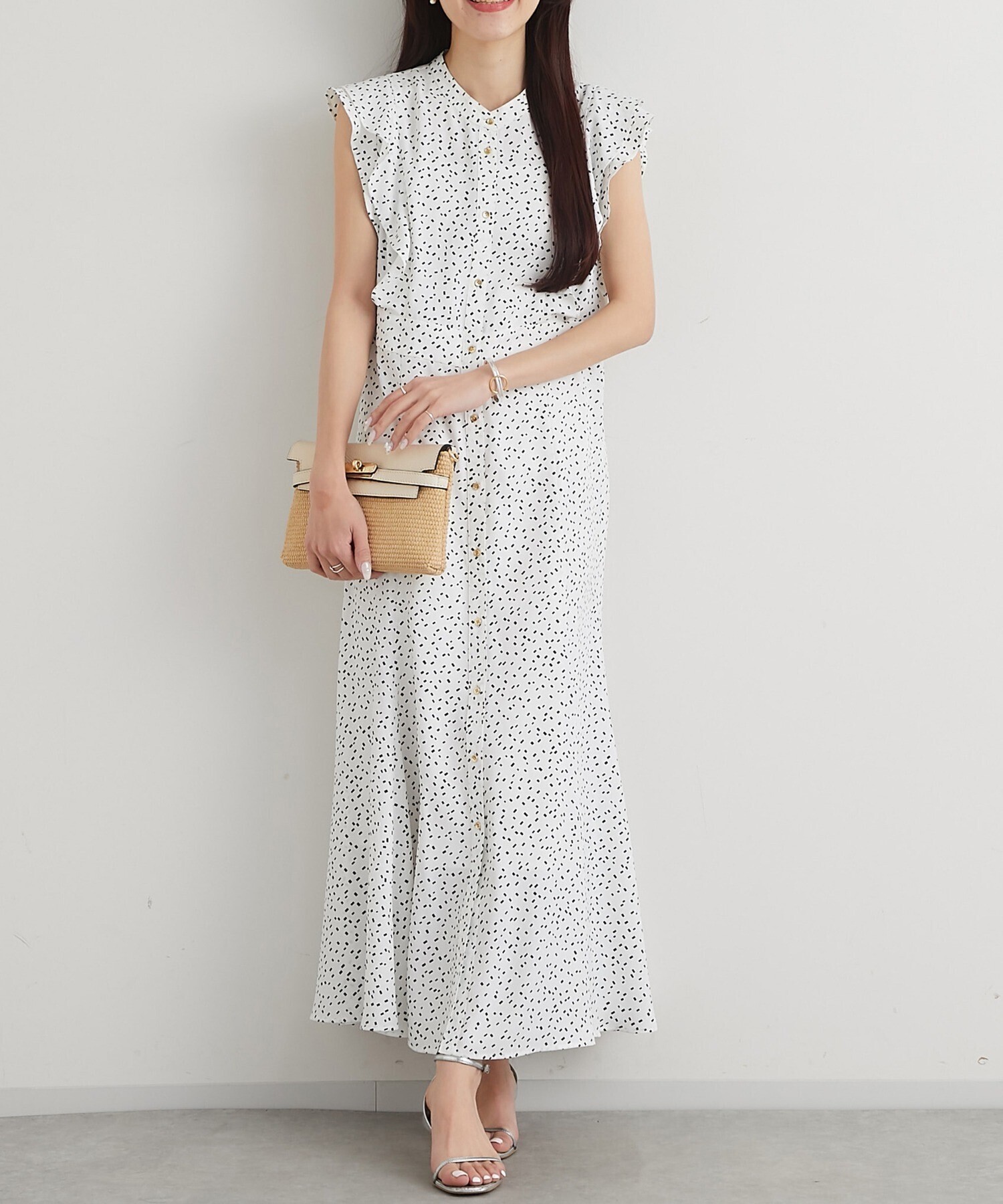 La boutique BonBon スクエアドットマーメイドシャツワンピース