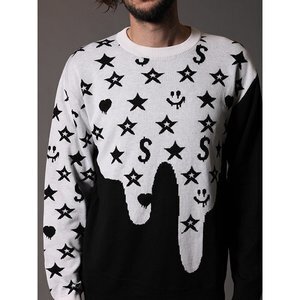 STUD MUFFIN AC DRIP MOTIFE JAQURD LONG PULLOVER