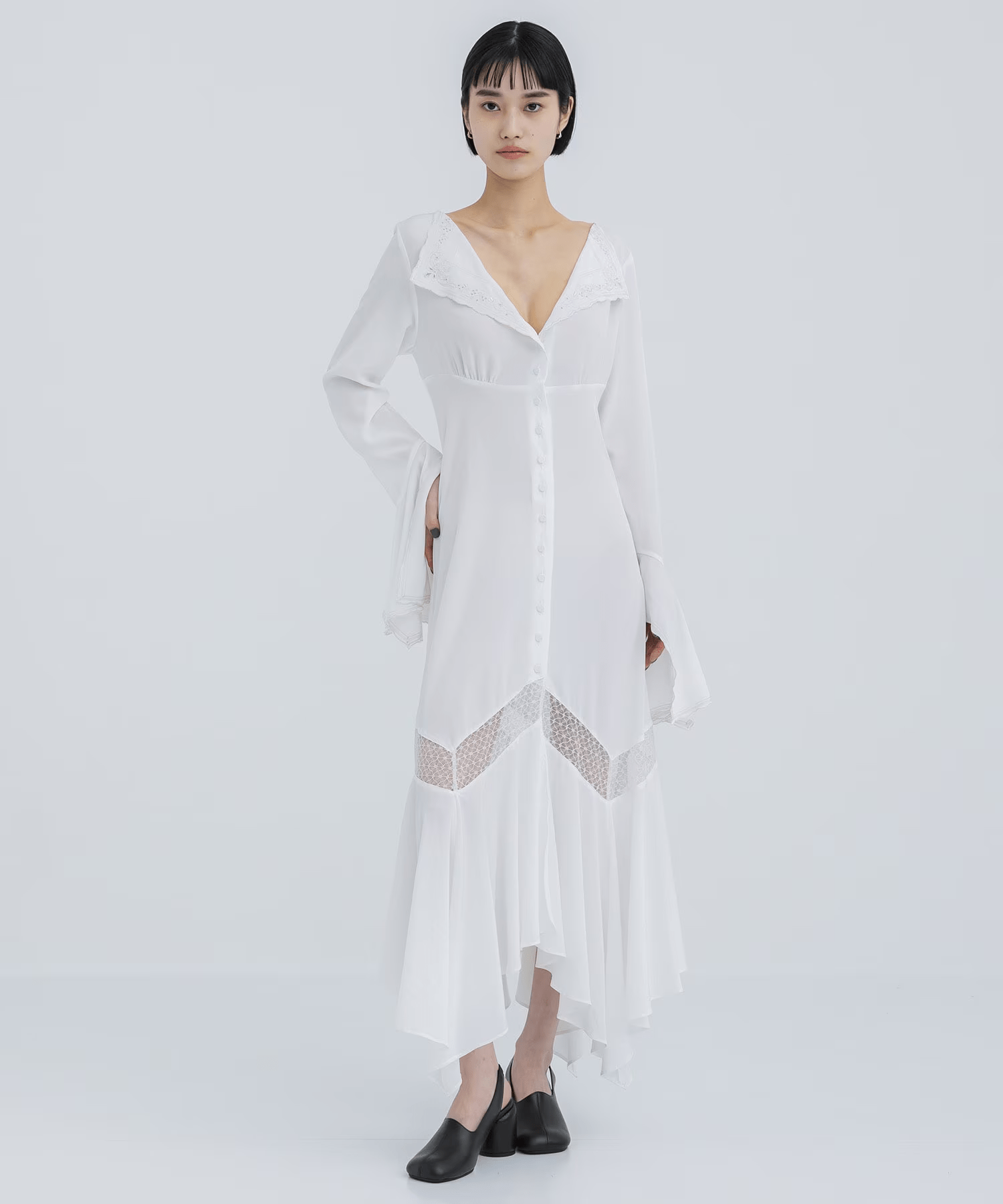 FETICO RUFFLED HEM VELOUR DRESS