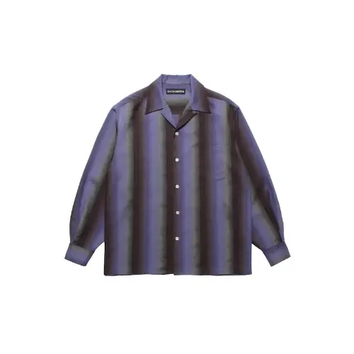 WACKO MARIA STRIPED OPEN COLLAR SHIRT L/S