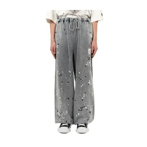 MIHARA YASUHIRO EMBELLISHED BLEACHED PANTS