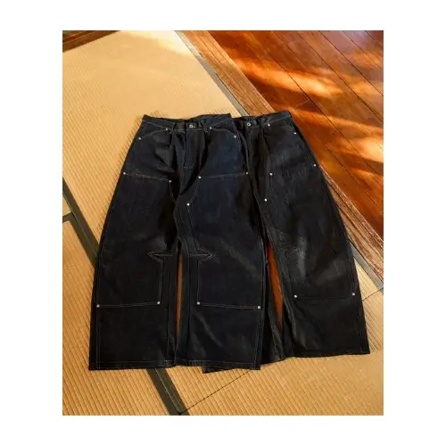 kutir DOUBLE KNEE CURVE BUGGY RIGID DENIM PANTS