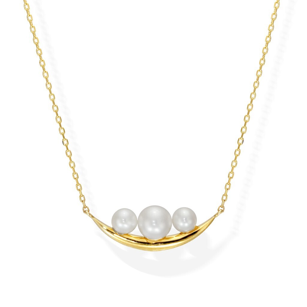 STAR JEWELRY girl K18 ネックレス PEARL SMILING MOON NECKLACE