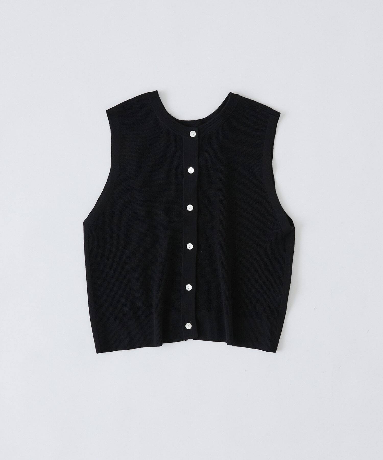 conges payes ADIEU TRISTESSE 14G麻綿ワッフル編み2WAYベスト