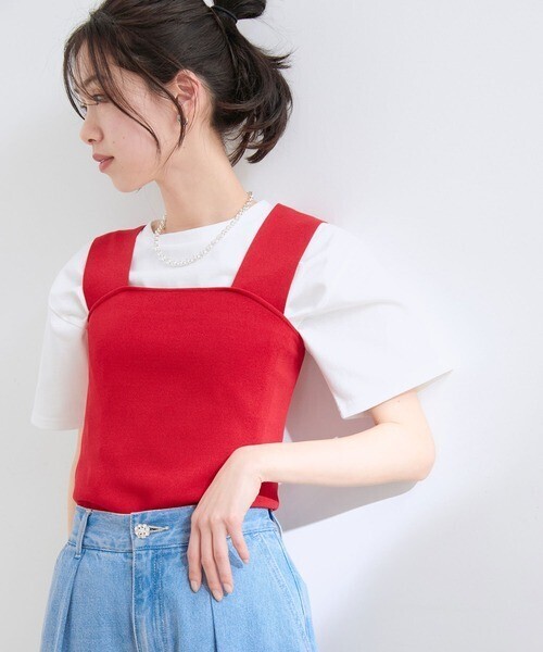 ViS 【UVケア・接触冷感・洗える】ニットタンクトップ