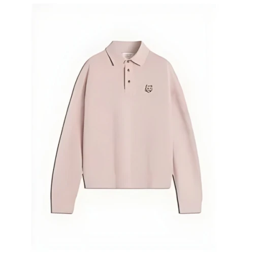 Maison Kitsune ボールド フォックス ヘッド フリース オーバーサイズ ポロ スウェットシャツ