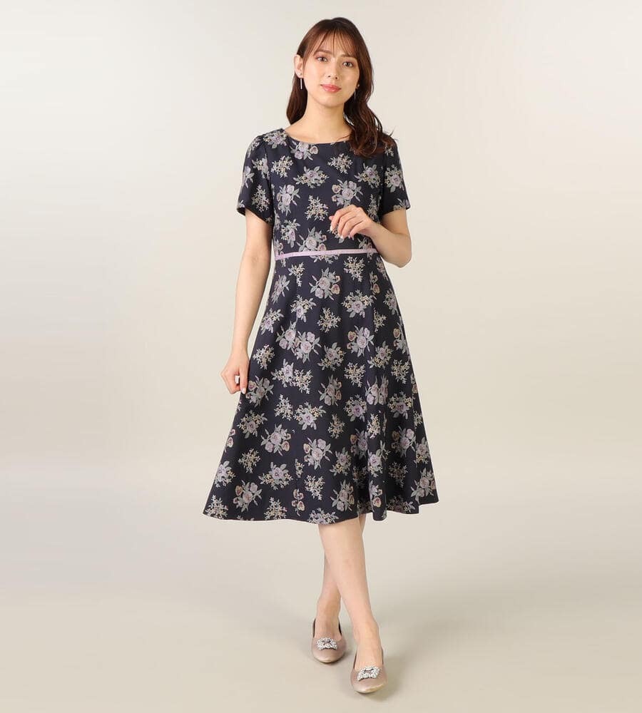 LAISSE PASSE 《Fleur by LAISSE PASSE》パンジー刺繍ワンピース
