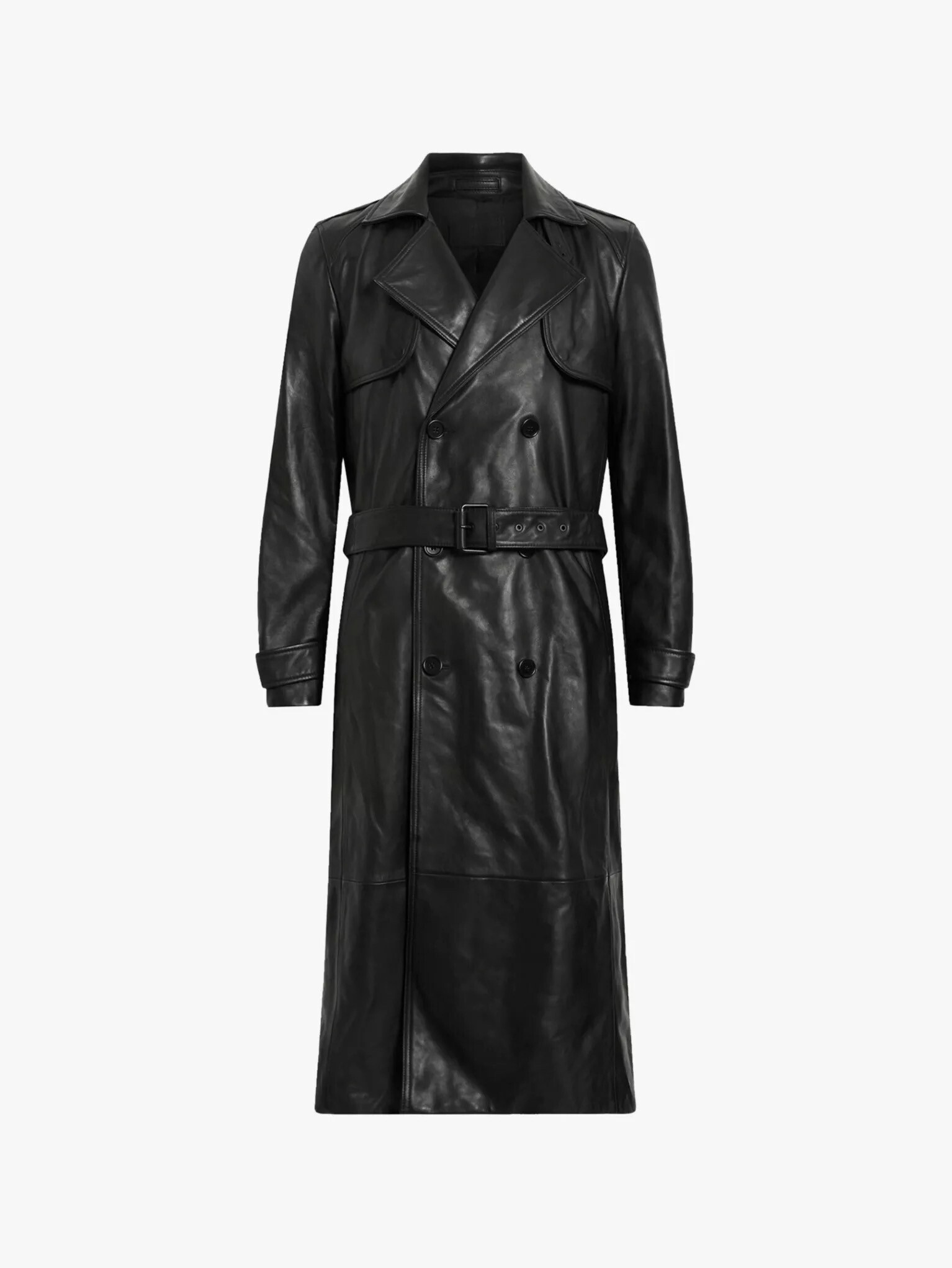 ALLSAINTS Neo peak-lapel double-breasted leather trench