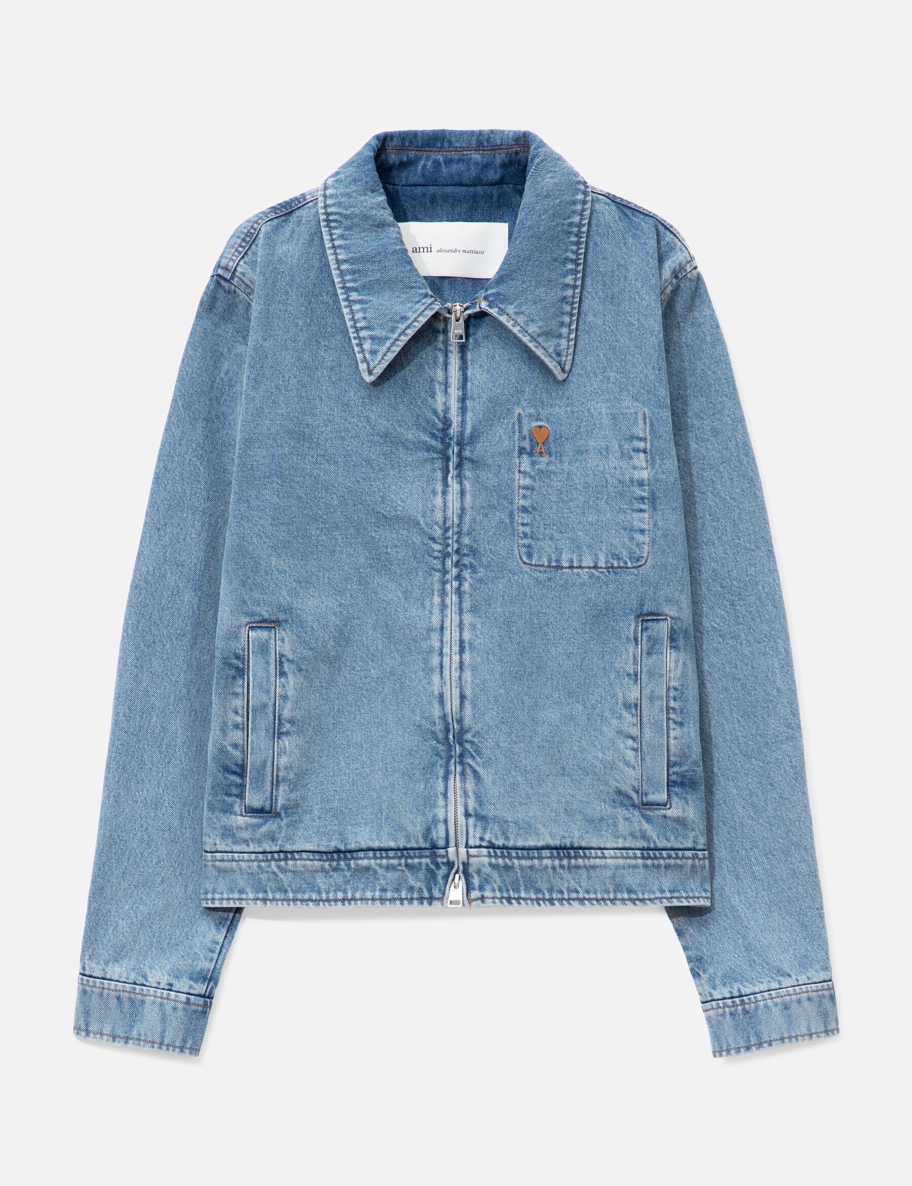 AMI PARIS Contrasted Ami De Coeur Zipped Jacket