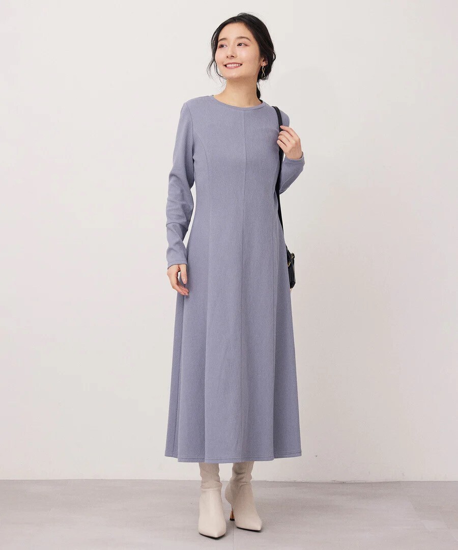 Sirin バックボタンフレアワンピース