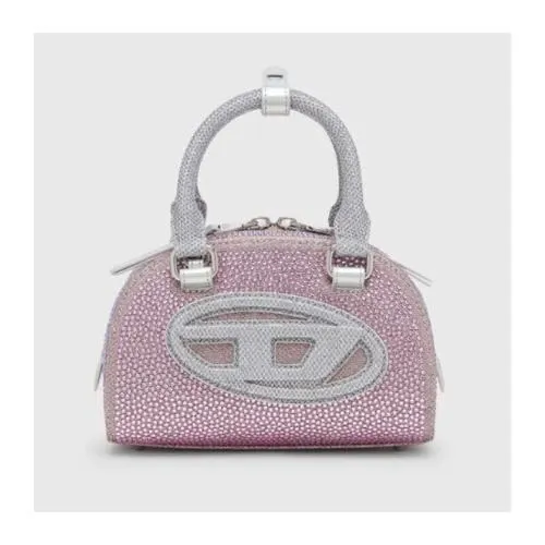 DIESEL 1DR Dome Crystal Lurex Small Bowling Bag