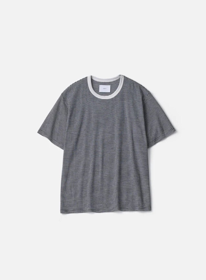 ssstein STRIPED WOOL OVERSIZED SHORT SLEEVE TEE