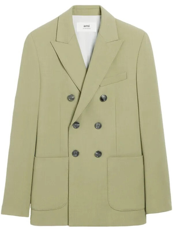 AMI Paris peak-lapels double-breasted blazer
