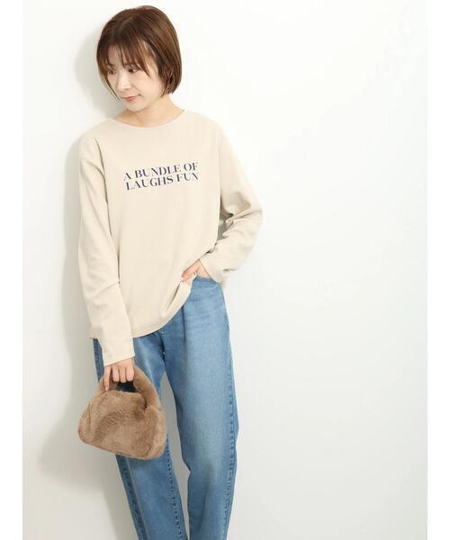 Samansa Mos2 blue スムースロゴロンT