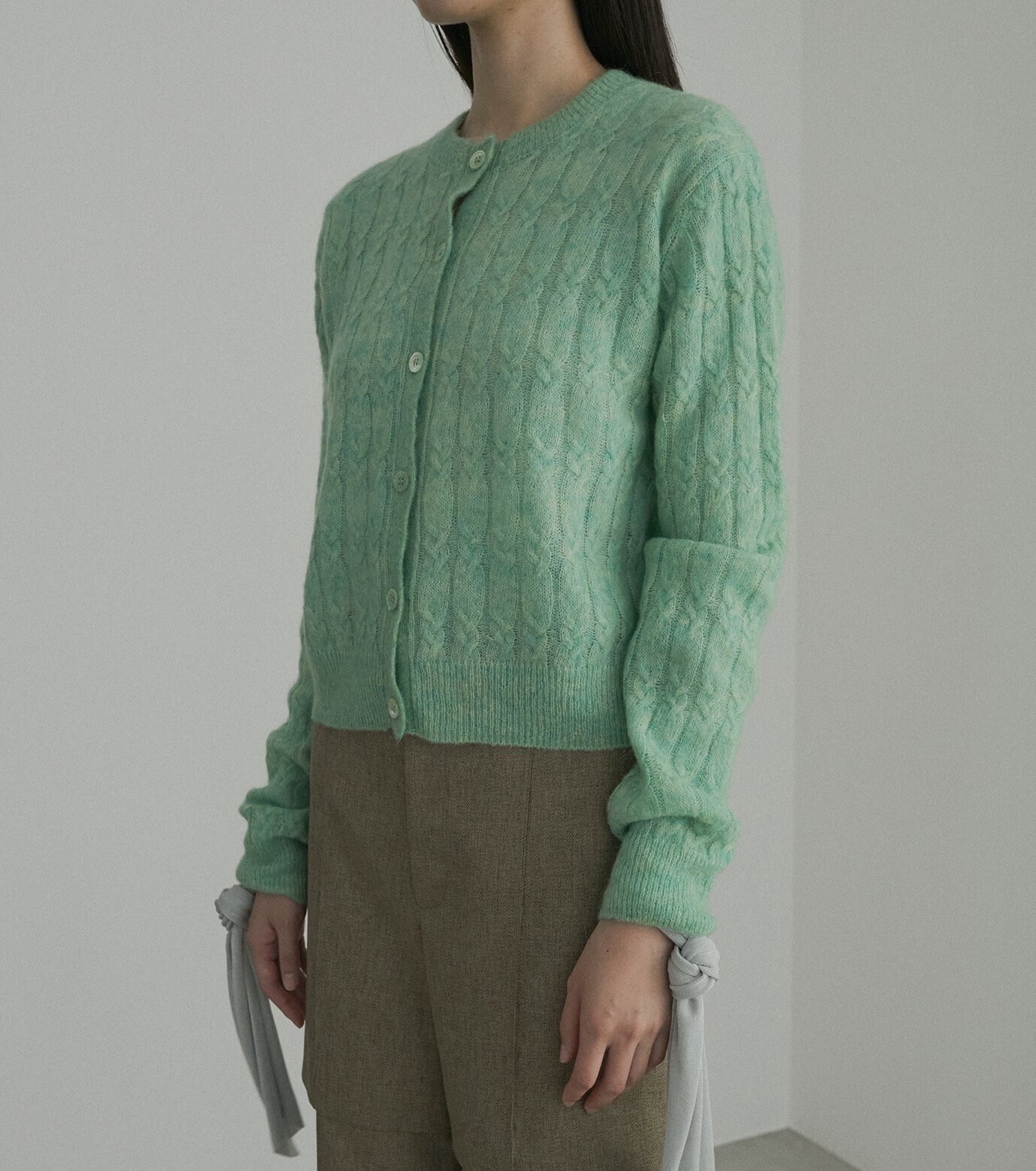 LE CIEL BLEU Cable Mohair Cardigan