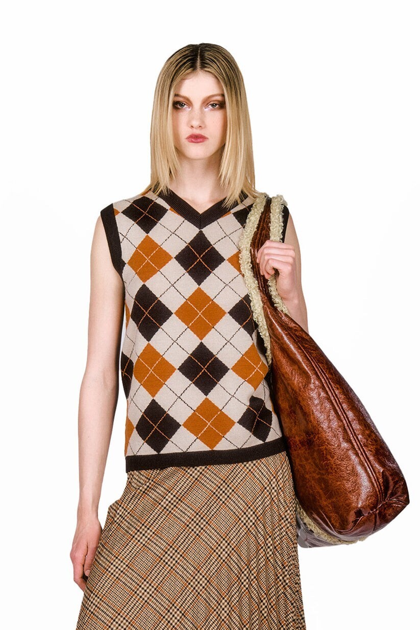 Anna Sui Argyle Knitwear Vest
