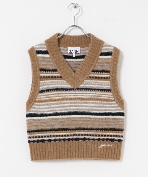 GANNI Soft Wool Stripe Vest