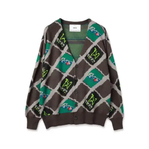 AMOK CAN ARGYLE KNIT CARDIGAN