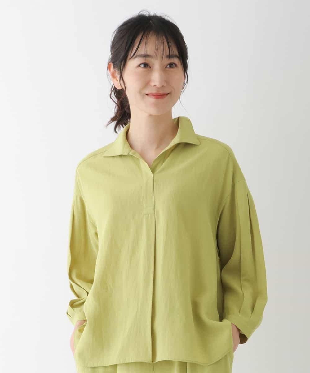 HIROKO BIS 【洗濯機で洗える】ドライタッチタックデザインシャツ