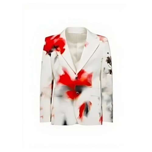 Alexander McQueen オブスキュアード フラワー シングルブレストジャケット