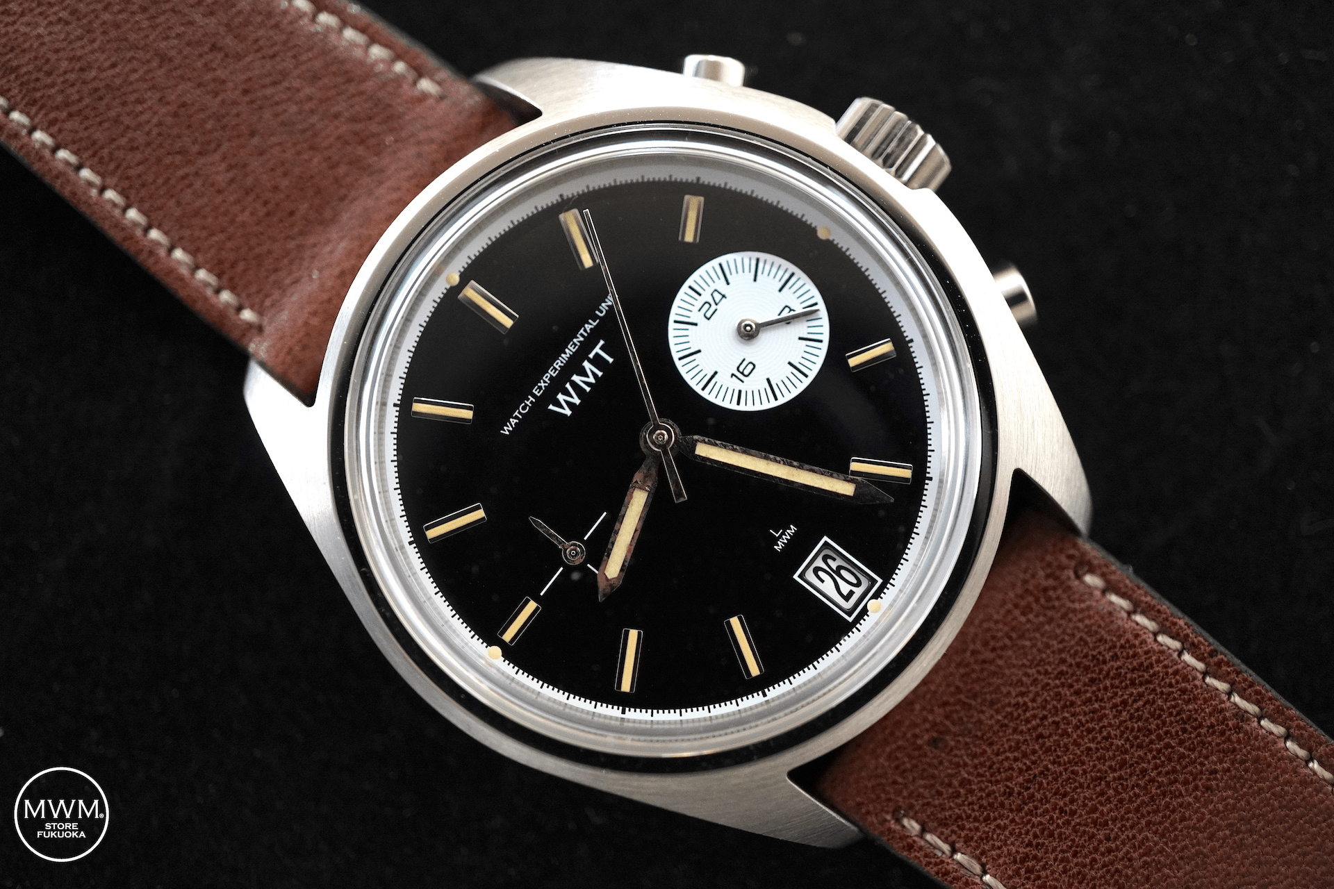 MWM STORE FUKUOKA WMT WATCHES x MWM  FF-1 Cyclop eye – Aged Hands with Italian Leather STRAP