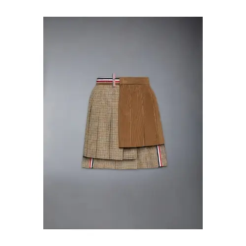 THOM BROWNE ガンクラブ チェック チェビオットツイード プリーツ ミニスカート