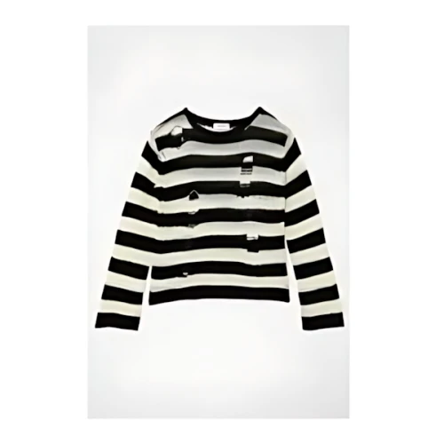 LAGUA GEM DAMAGE BORDER KNIT