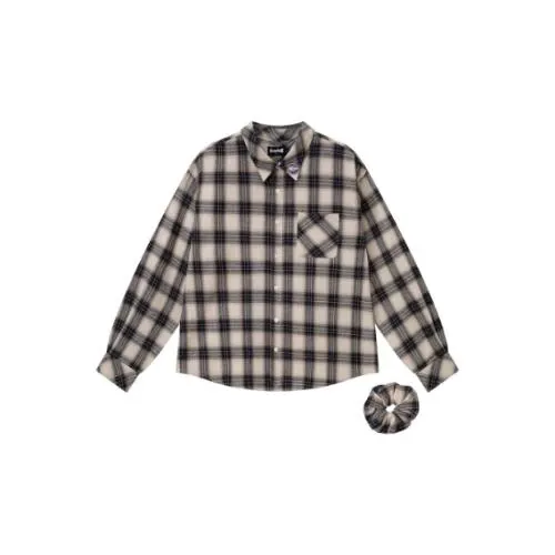 SUPPLIER 【I don't go to the moon】 Rhinestone Check Shirt