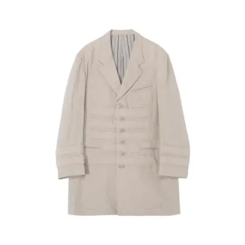 Yohji Yamamoto POUR HOMME LINEN/COTTON DENIM 6 BUTTONS PADDED JACKET
