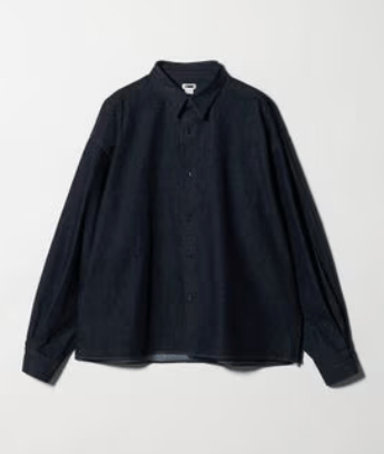 H BEAUTY&YOUTH モダン デニム ワイド レギュラーカラーシャツ