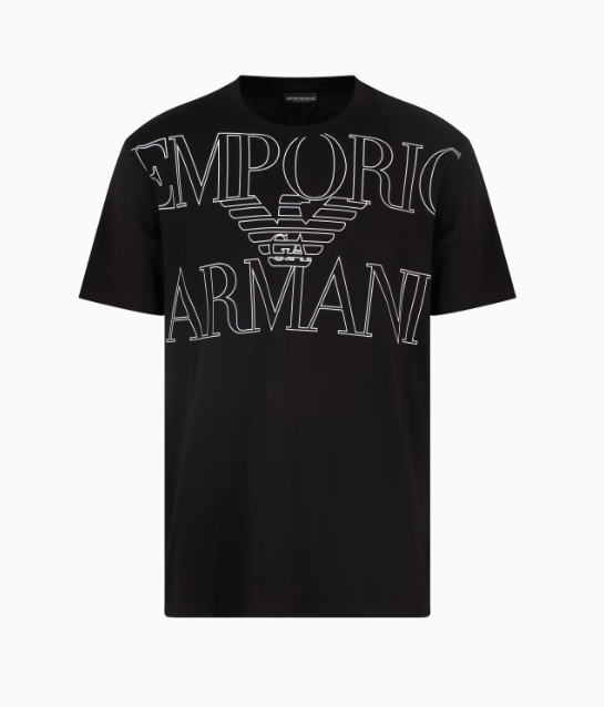 EMPORIO ARMANI ASV ビーチウェア Tシャツ オーガニックジャージー ボールドロゴプリント