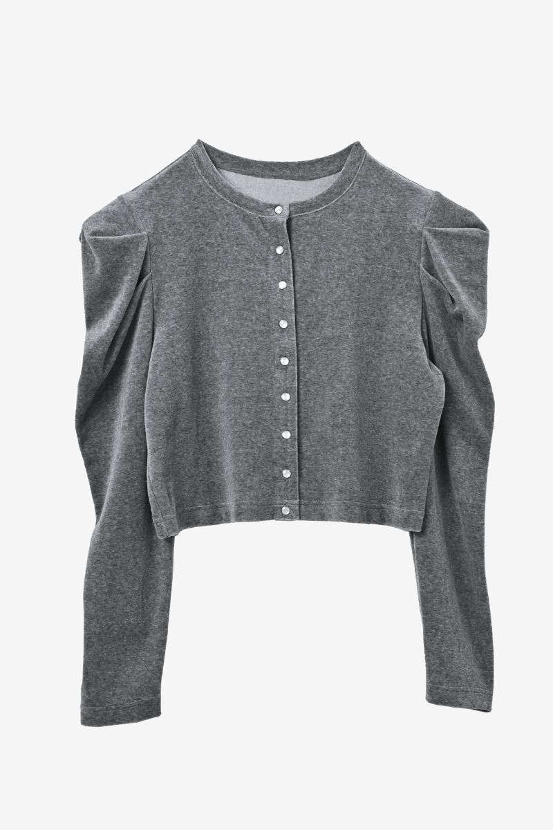 maison de Dolce. ベロアカーディガン【gray】