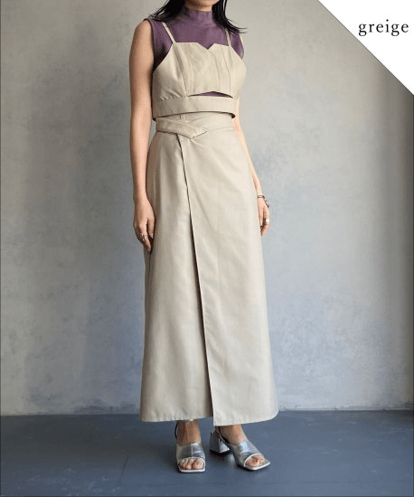 &g’aime Leather belt wrap skirt/988-62603