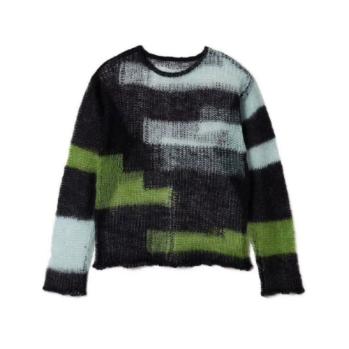 soduk patchwork knit tops