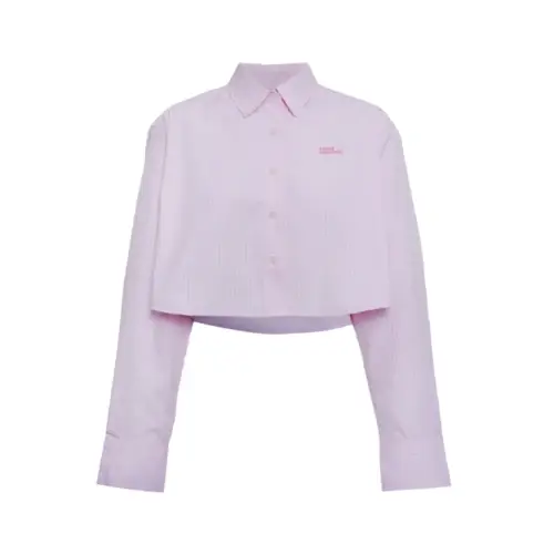 Mardi Mercredi Cotton Cropped Shirt Stripe