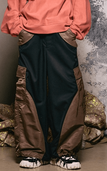 MAISON SPECIAL Different Material Docking Prime-Wide Field Pants