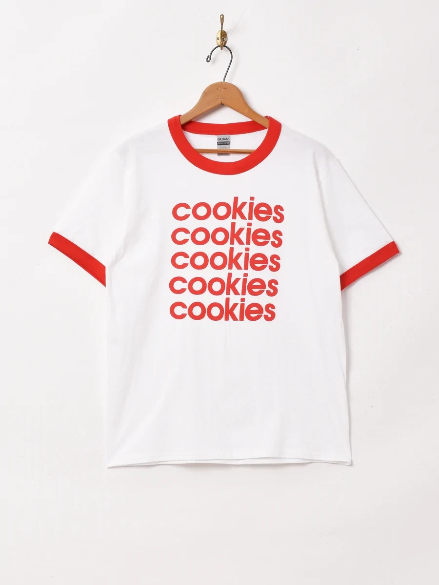 Top of the Hill cookies プリントリンガーTシャツ