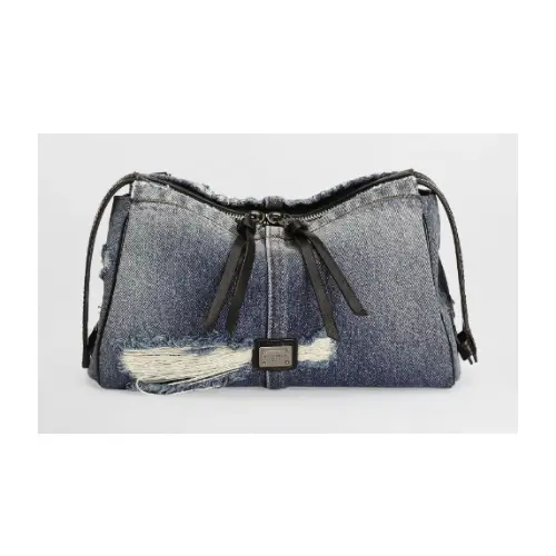 DOLCE ＆ GABBANA Vittoria denim patchwork shoulder bag