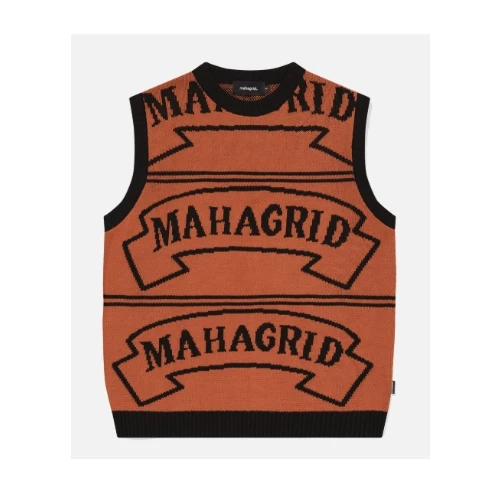 MAHAGRID FLAG LOGO KNIT VEST