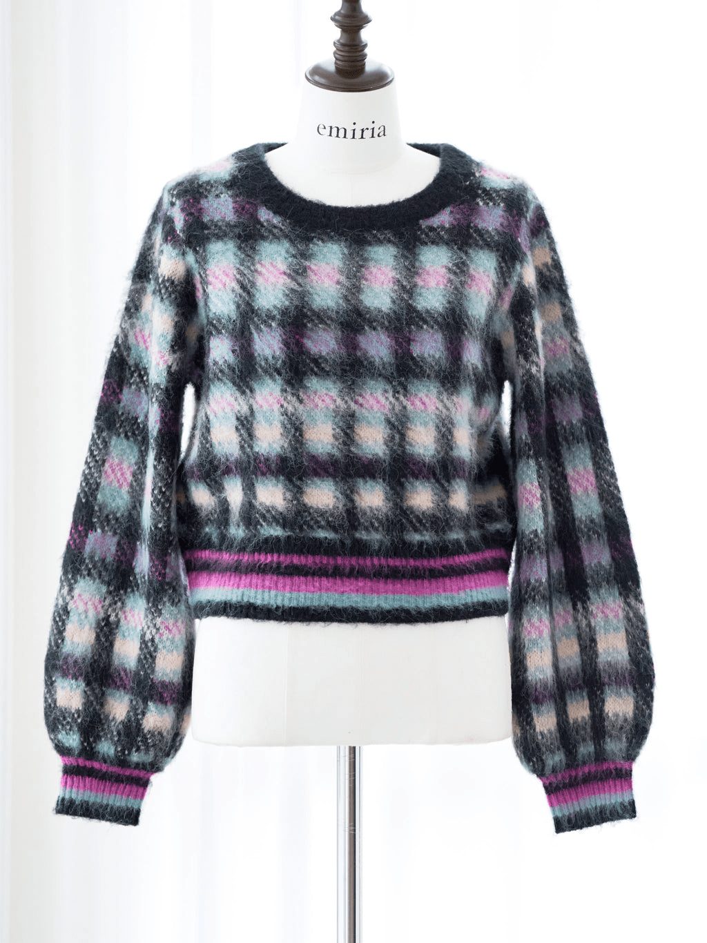 EmiriaWiz Cotton cloud check knit tops