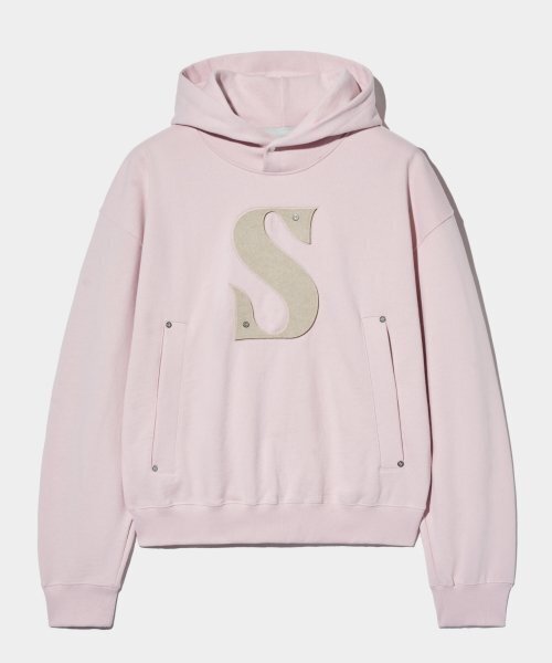 Satur Rivet applique pockets logo hood