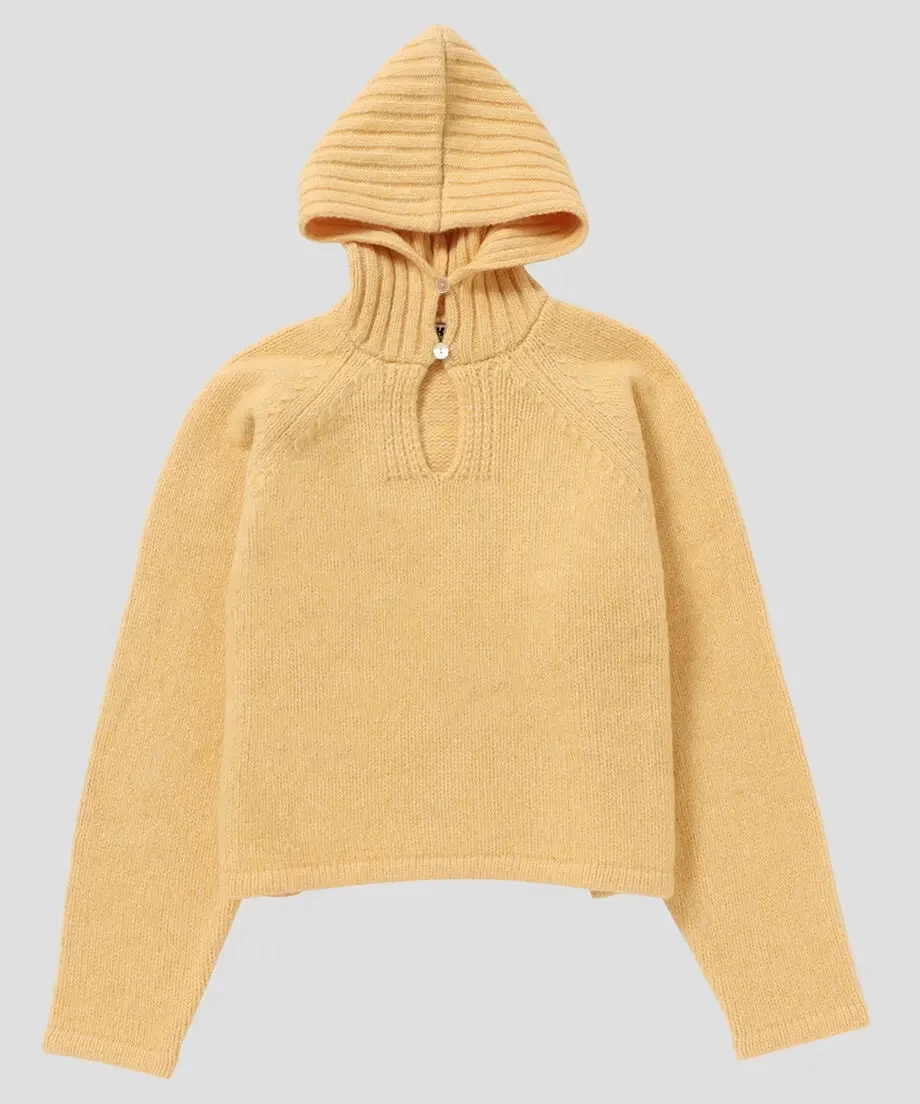 NKNIT camel mix hooded KNIT